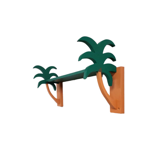 A decorative palm tree shelf design