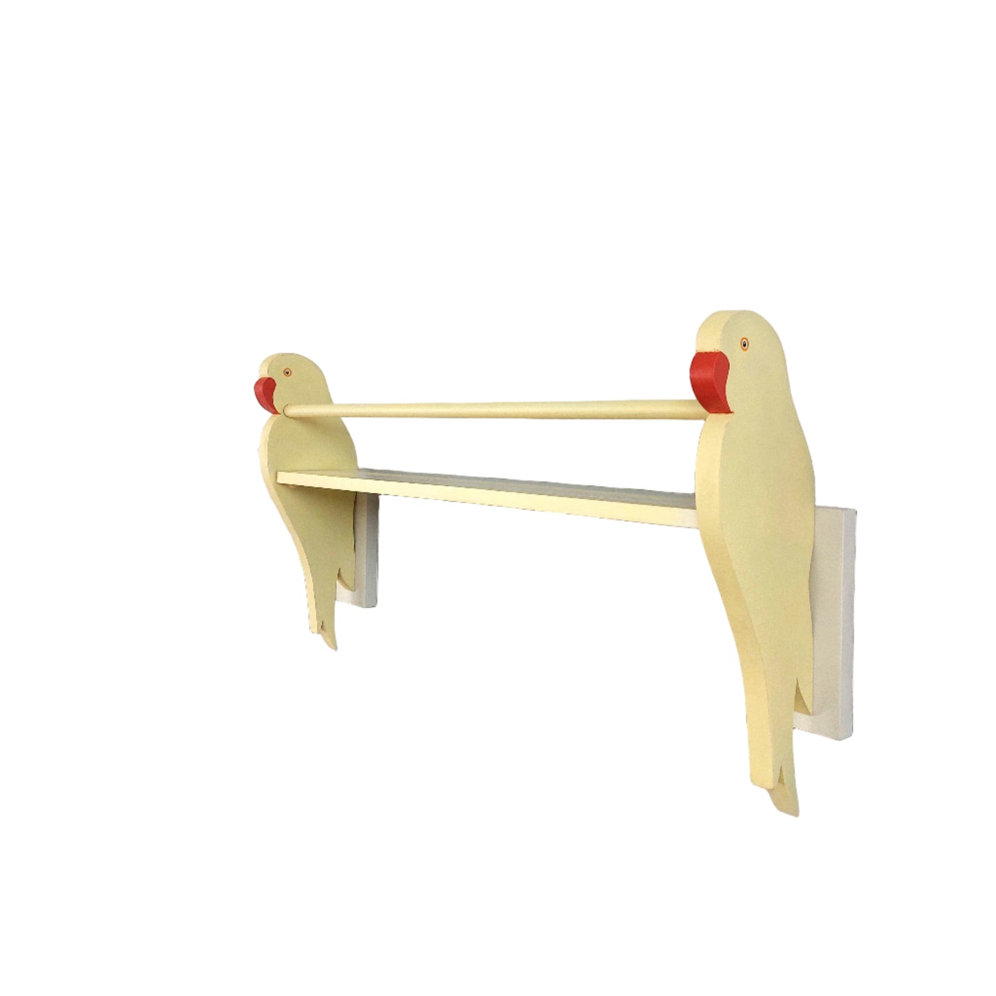 Children's bookshelf in the shape of a parrot