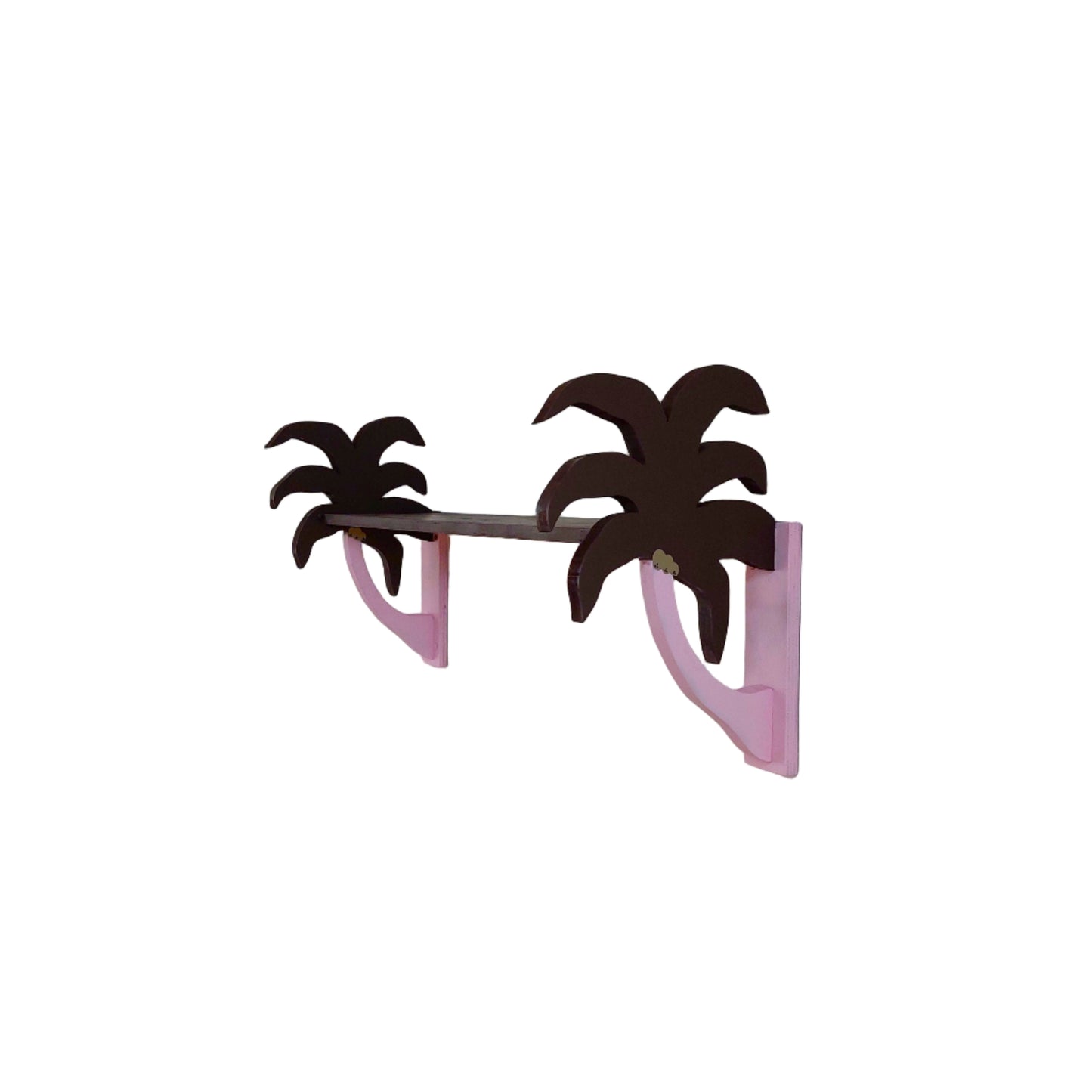 Palm Tree Shelf - Brown & Light Pink